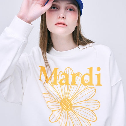 MARDI MERCREDI - SWEATSHIRT FLOWERMARDI (WHITE TANGERINE)