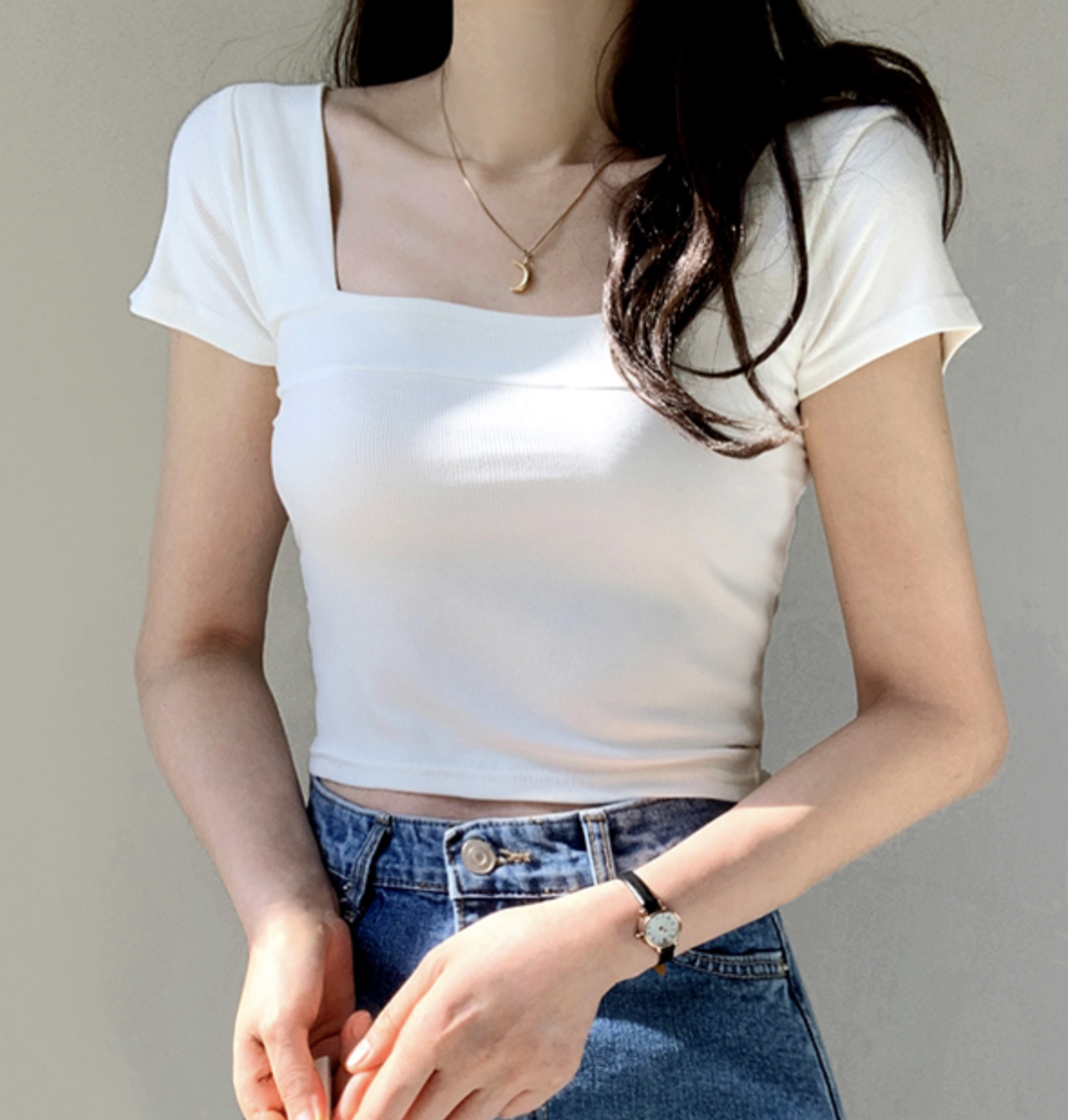 KR SQUARE NECK TEE (3 COLORS)