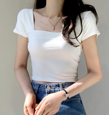 KR SQUARE NECK TEE (3 COLORS)