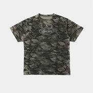Bad Blood - crack print t-shirt (Green Camo)