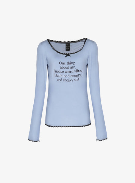 BAD BLOOD - ONE THING LONG SLEEVE TEE (LIGHT BLUE)