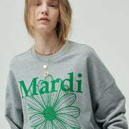 MARDI MERCREDI -  SWEATSHIRT FLOWERMARDI_GREY GREEN