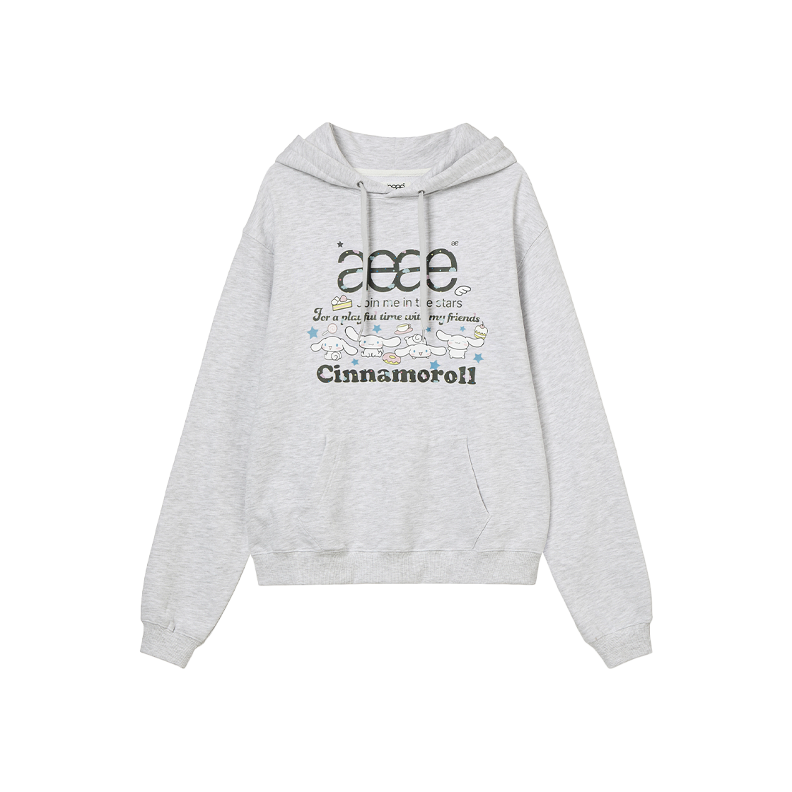 aeae x cinnamoroll - Web Logo Loosed Hoodie (LIGHT GREY)