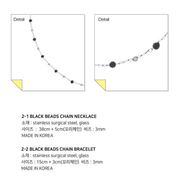 Almost Blue - BLACK BEADS CHAIN NECKLACE / BRACELET
