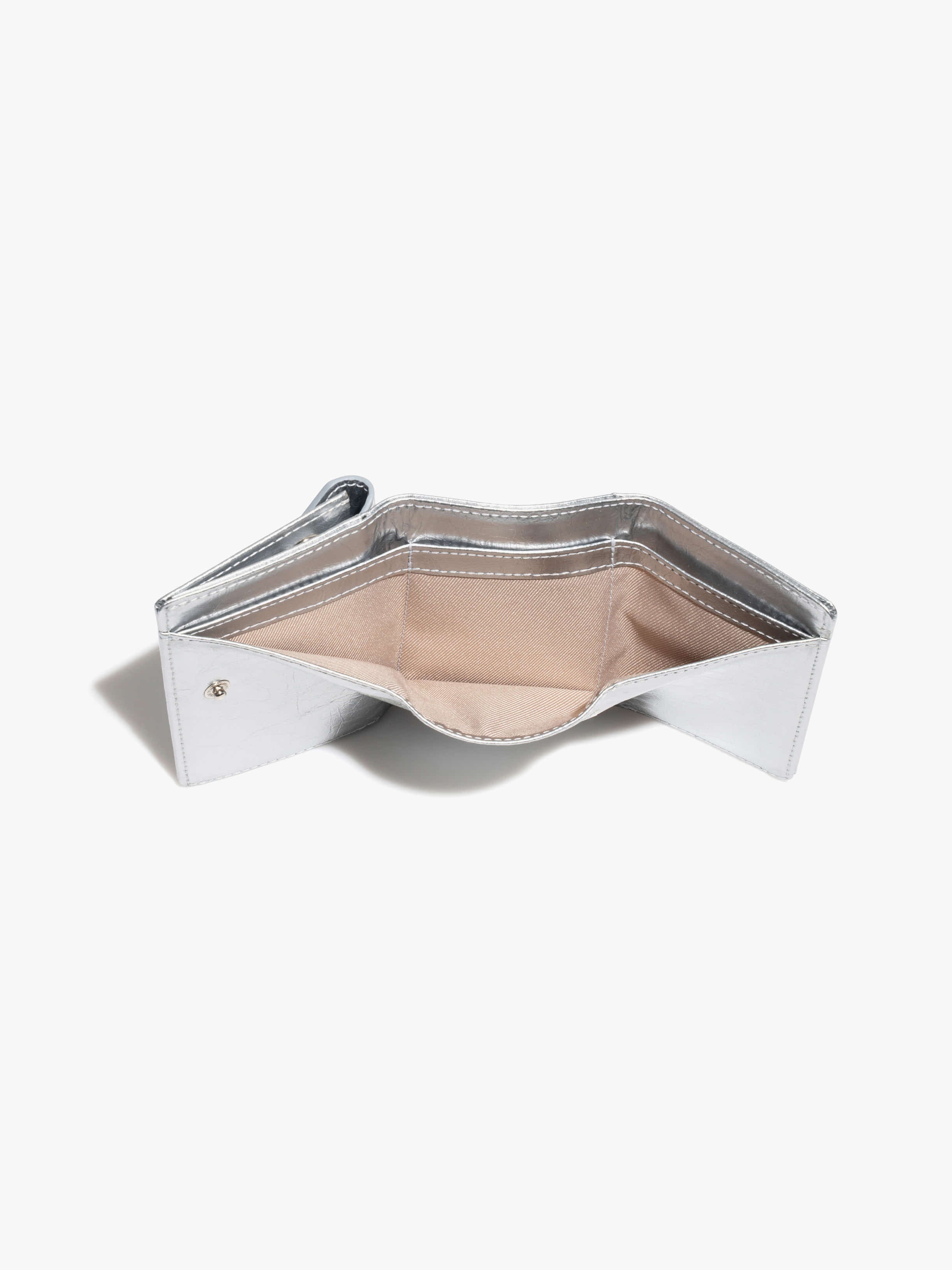 CRINKLE HALFMOON MINI WALLET (SILVER)