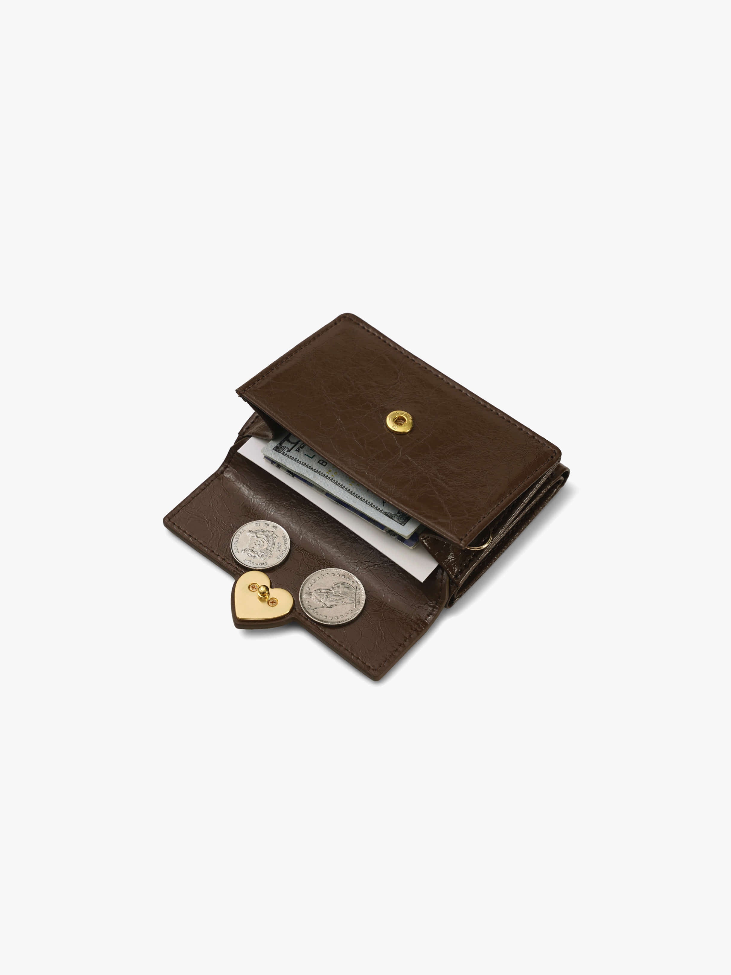 HEARTY TRIPLE WALLET (MOCHA BROWN)