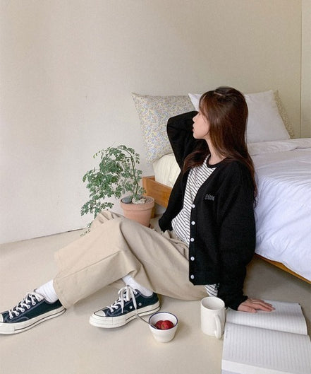 (現貨) muahmuah - cotton wide pants (beige)