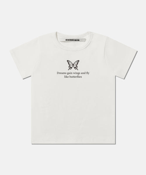 CHICKS MINI BUTTERFLY BLACK CROP