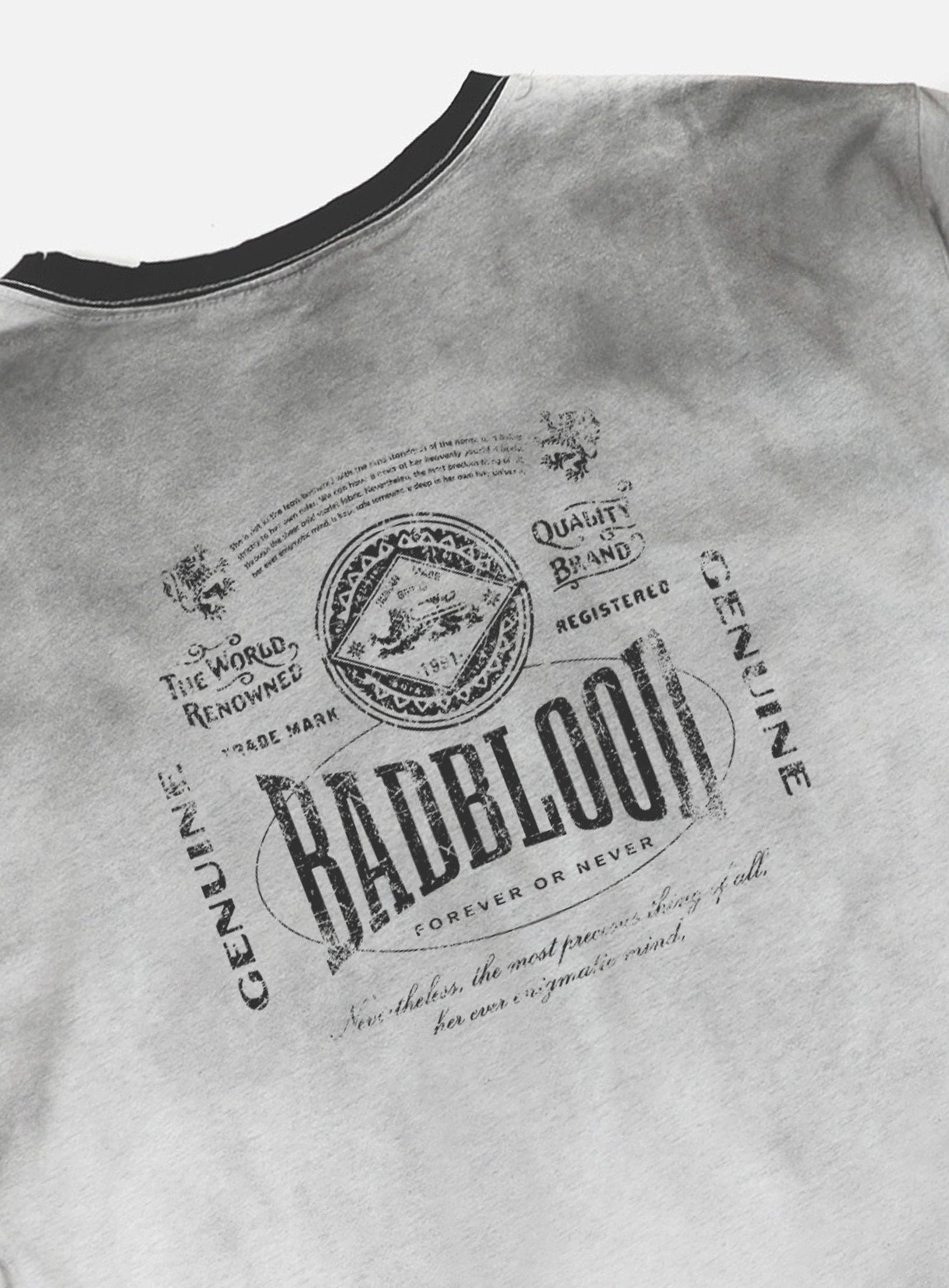 Bad Blood - Curved Logo Dusty Ringer T-Shirt (White)