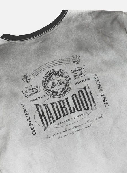 Bad Blood - Curved Logo Dusty Ringer T-Shirt (White)