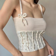 TH FLOWER BOW SLEEVELESS (WHITE)