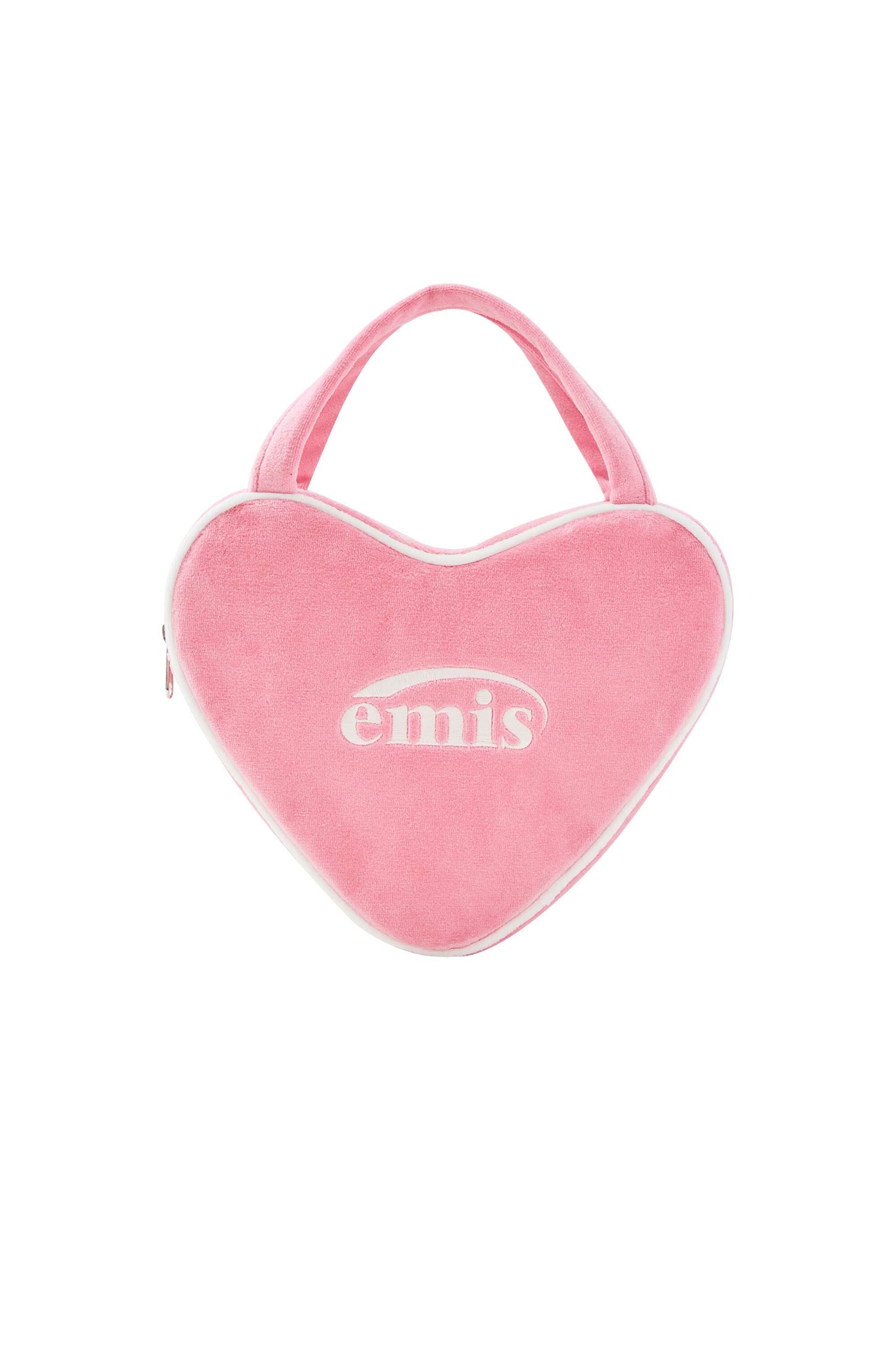 EMIS - VELOUR HEART TOTE BAG-PINK