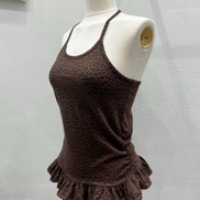KR LEOPARD RUFFLE TOP (2 COLORS)