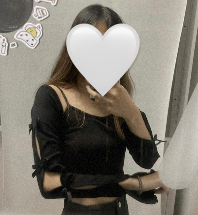 KR RIBBONS SLEEVES CARDIGAN (2 COLORS)