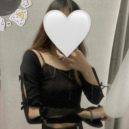 KR RIBBONS SLEEVES CARDIGAN (2 COLORS)
