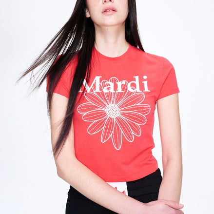 MARDI MERCREDI - CROPPED TSHIRT FLOWERMARDI｜RED WHITE