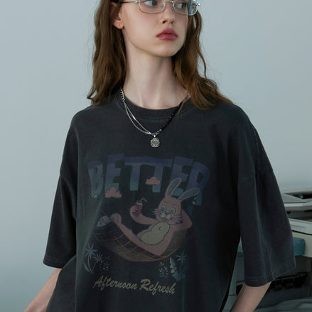 CPGN STUDIO - BETTER HOPPI PIGMENT TSHIRT (SMOKE BLACK)