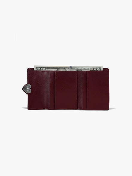 HEARTY FLAP WALLET (DEEP CHERRY)
