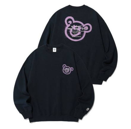 (現貨) ISTKUNST LOGO & SMILEY SWEATSHIRT (NAVY)