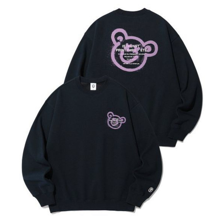 (現貨) ISTKUNST LOGO & SMILEY SWEATSHIRT (NAVY)