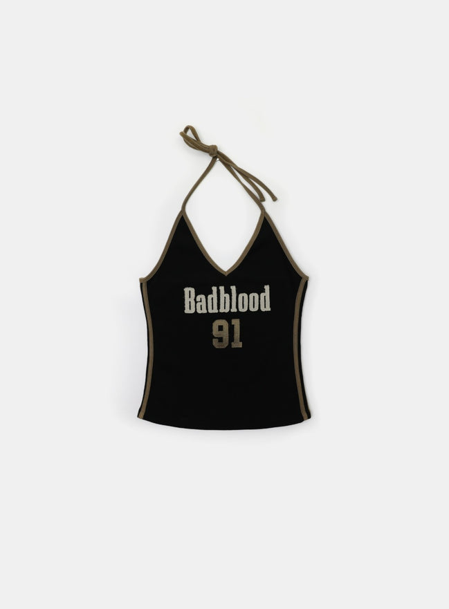 bad blood - Vintage Club Halter Tank (Black)