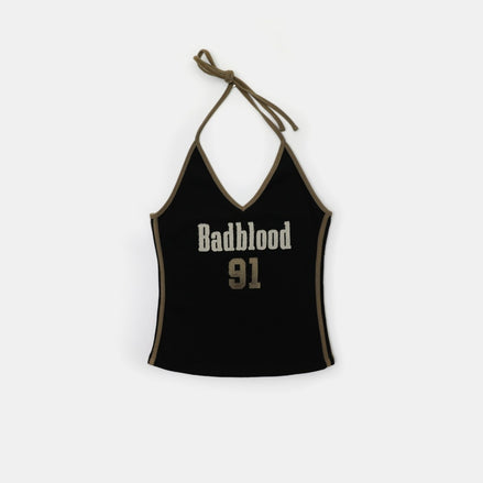 bad blood - Vintage Club Halter Tank (Black)