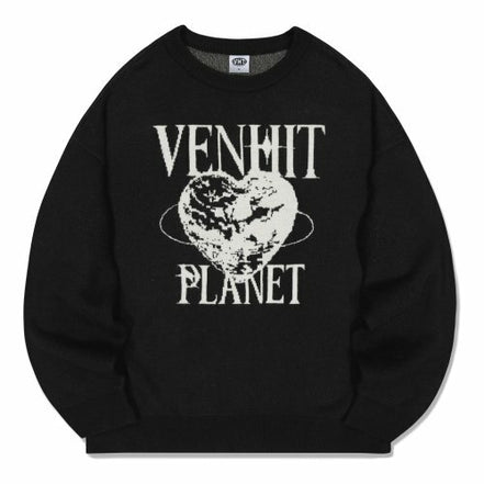 (現貨) VENHIT -  BLACK PLANET KNIT BLACK