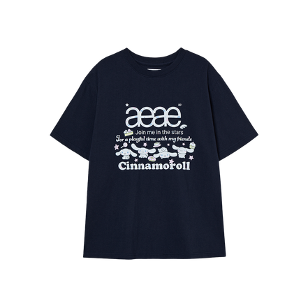 aeae x cinnamoroll - Web Logo T-Shirts (NAVY)