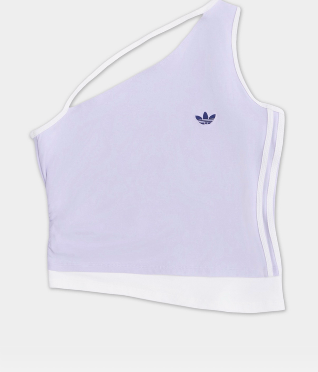 adidas tank off shoulder (lilac white)