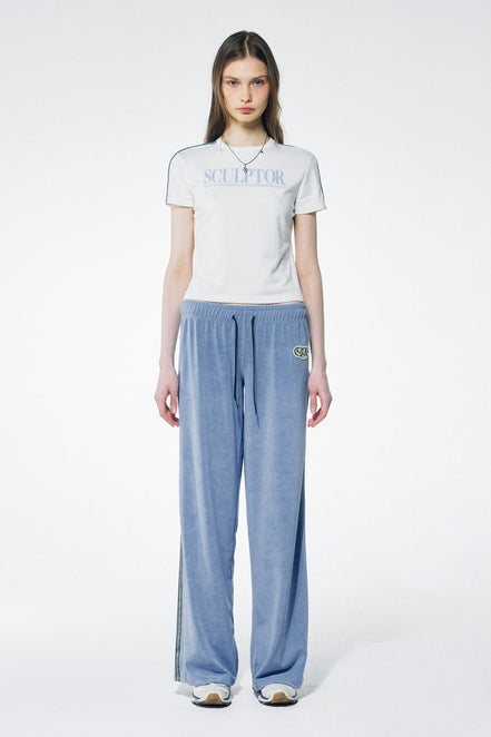 (現貨) SCULPTOR - Classic Logo Piping Crop Top (White)