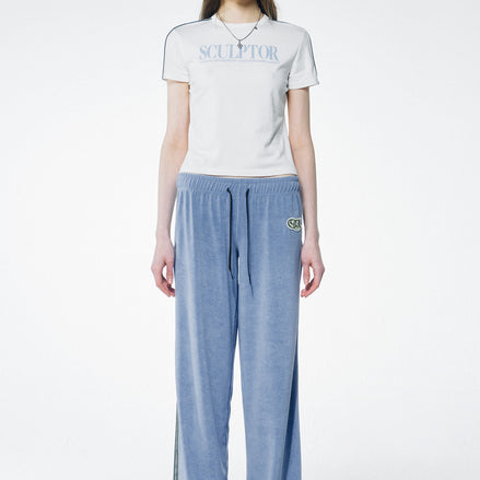 (現貨) SCULPTOR - Classic Logo Piping Crop Top (White)