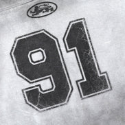 Bad Blood - 91 Crack Print V-Neck T-Shirt (White)