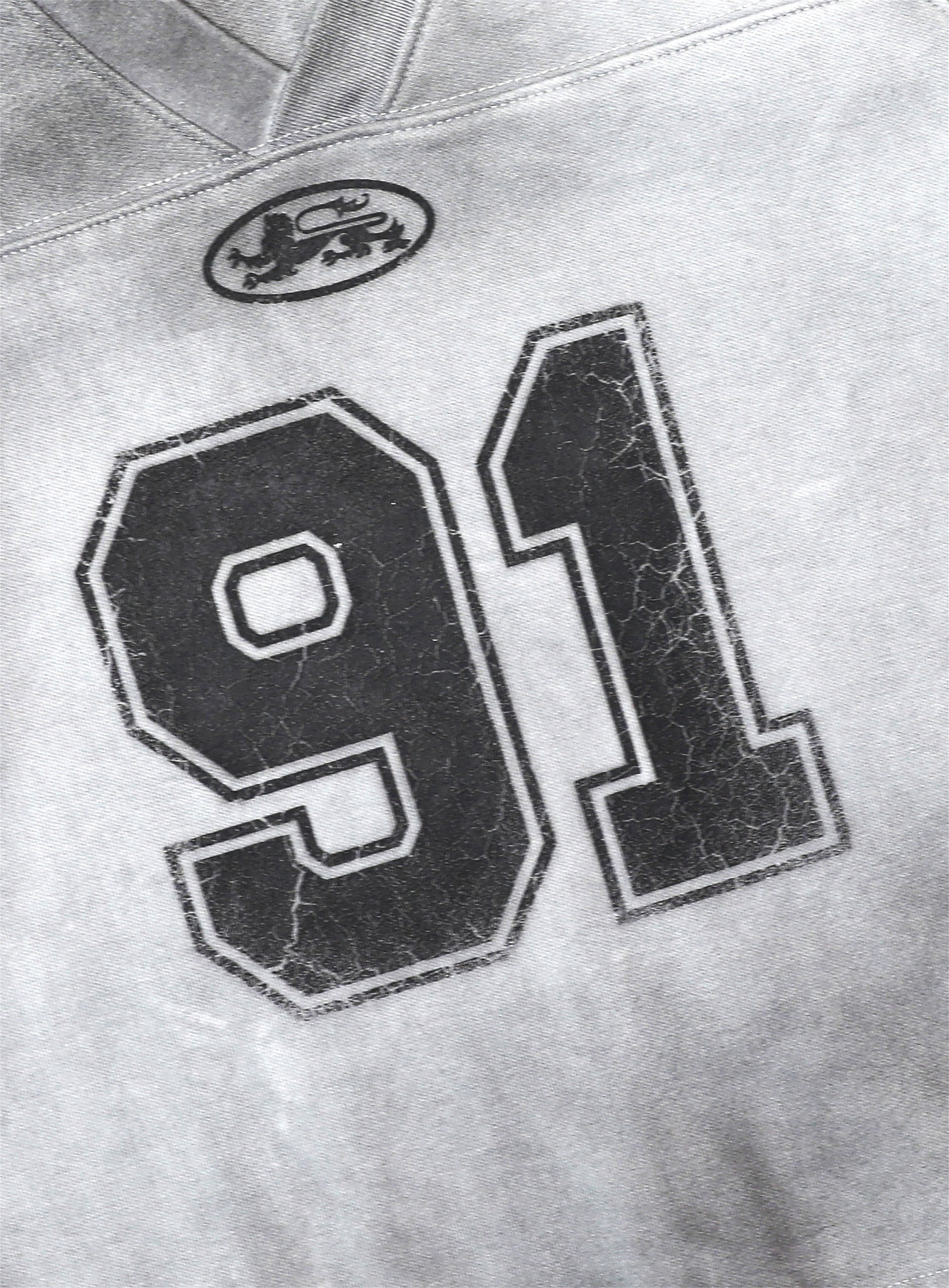 Bad Blood - 91 Crack Print V-Neck T-Shirt (White)