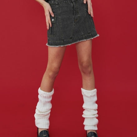 (現貨) nasty fancy club - LOW-RISE CARGO MINI SKIRT (GRAY)