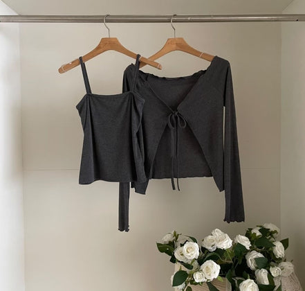 KR RUFFLE TOP SET (3 COLORS)