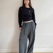 muahmuah - STITCH LOGO BASIC KNIT (BLACK)