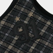 bad blood - Vintage Club One Shoulder Tank (Check Black)