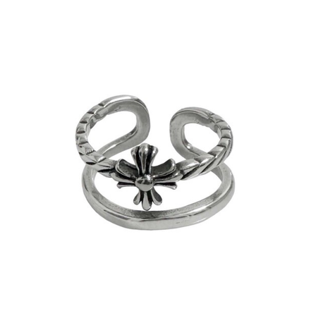 (karina同款) OFUSE - line cross ring