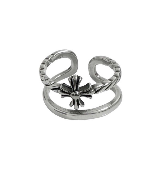 (karina同款) OFUSE - line cross ring