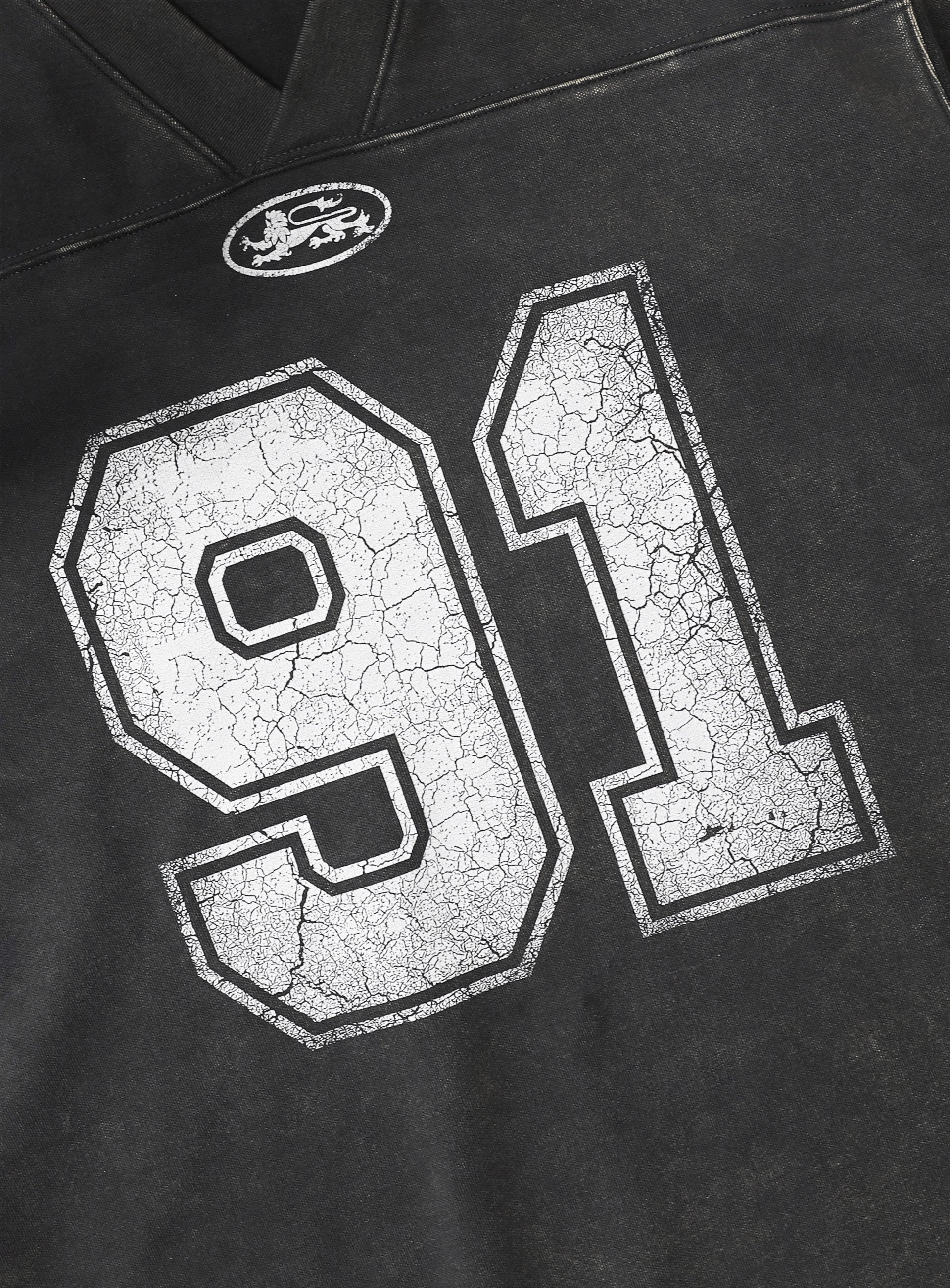 Bad Blood - 91 Crack Print V-Neck T-Shirt (Black)