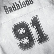 Bad Blood - 91 Crack Print V-Neck T-Shirt (White)