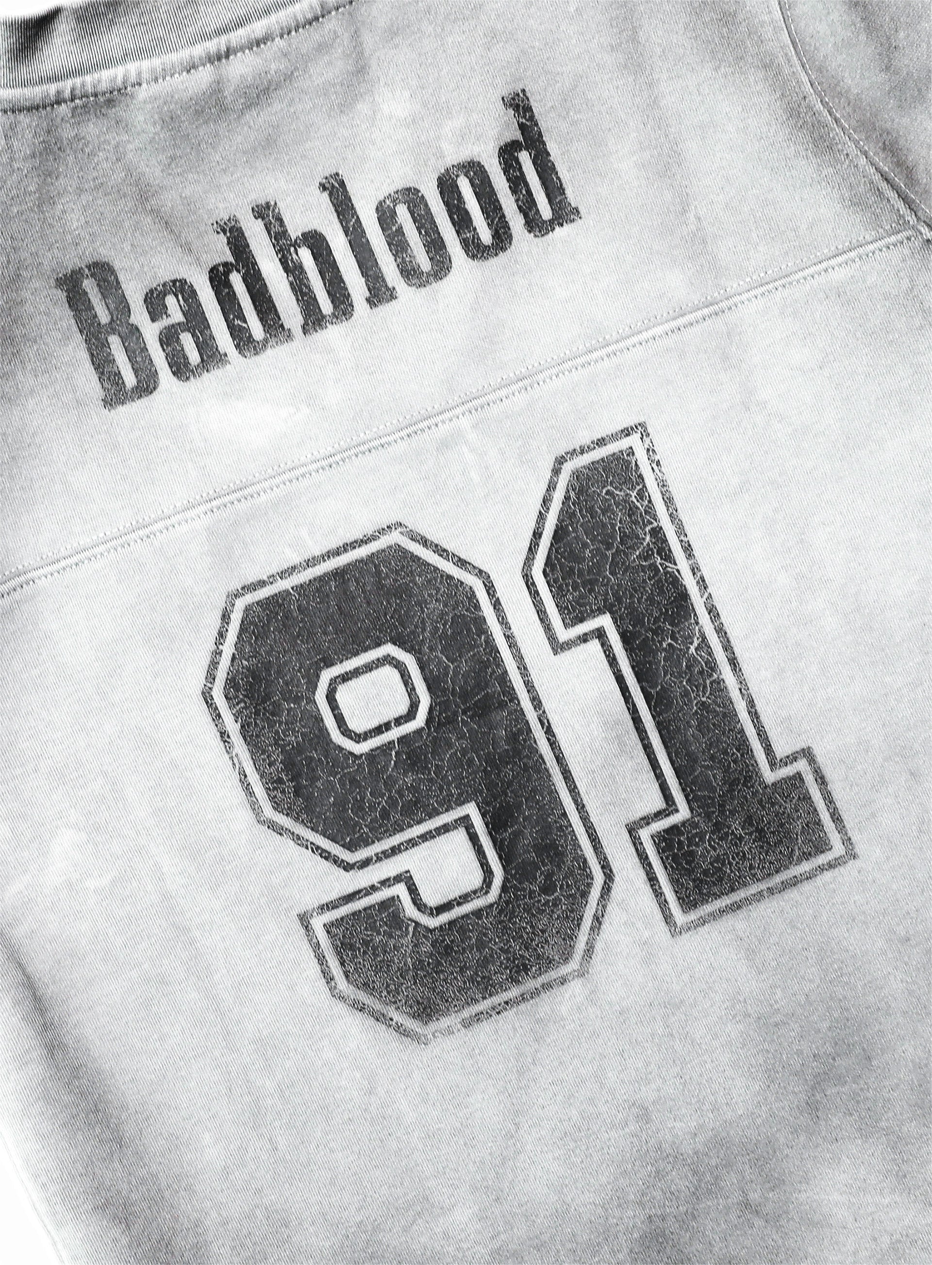 Bad Blood - 91 Crack Print V-Neck T-Shirt (White)