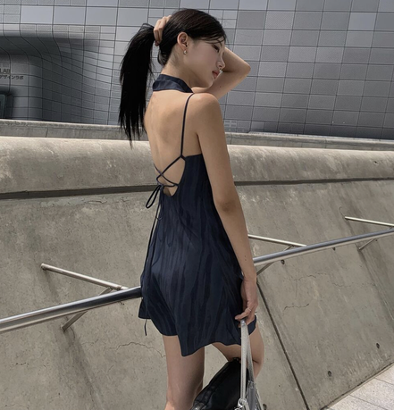 (現貨) KR DYE TIED SCARF ONE PIECE NAVY