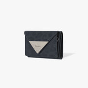 TRIANGLE TRIPLE WALLET (LEOPARD NAVY)