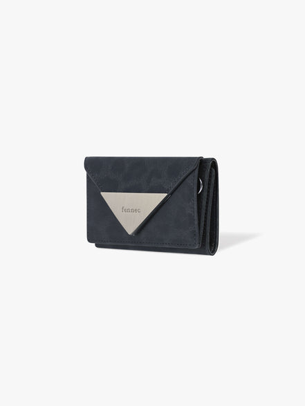 TRIANGLE TRIPLE WALLET (LEOPARD NAVY)