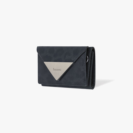 TRIANGLE TRIPLE WALLET (LEOPARD NAVY)