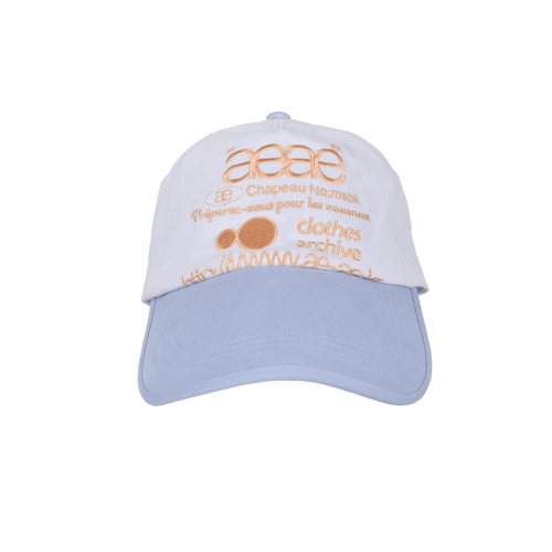 AEAE  WEB LOGO 5 PANNEL BALL CAP - [GREYISH PURPLE]