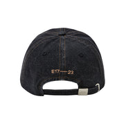 EMIS - WASHED DENIM BALL CAP-GRAY/BLACK