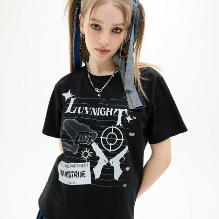LUVISTRUE -  LUVNIGHT TEE(BLACK)