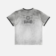 Bad Blood - Curved Logo Dusty Ringer T-Shirt (White)